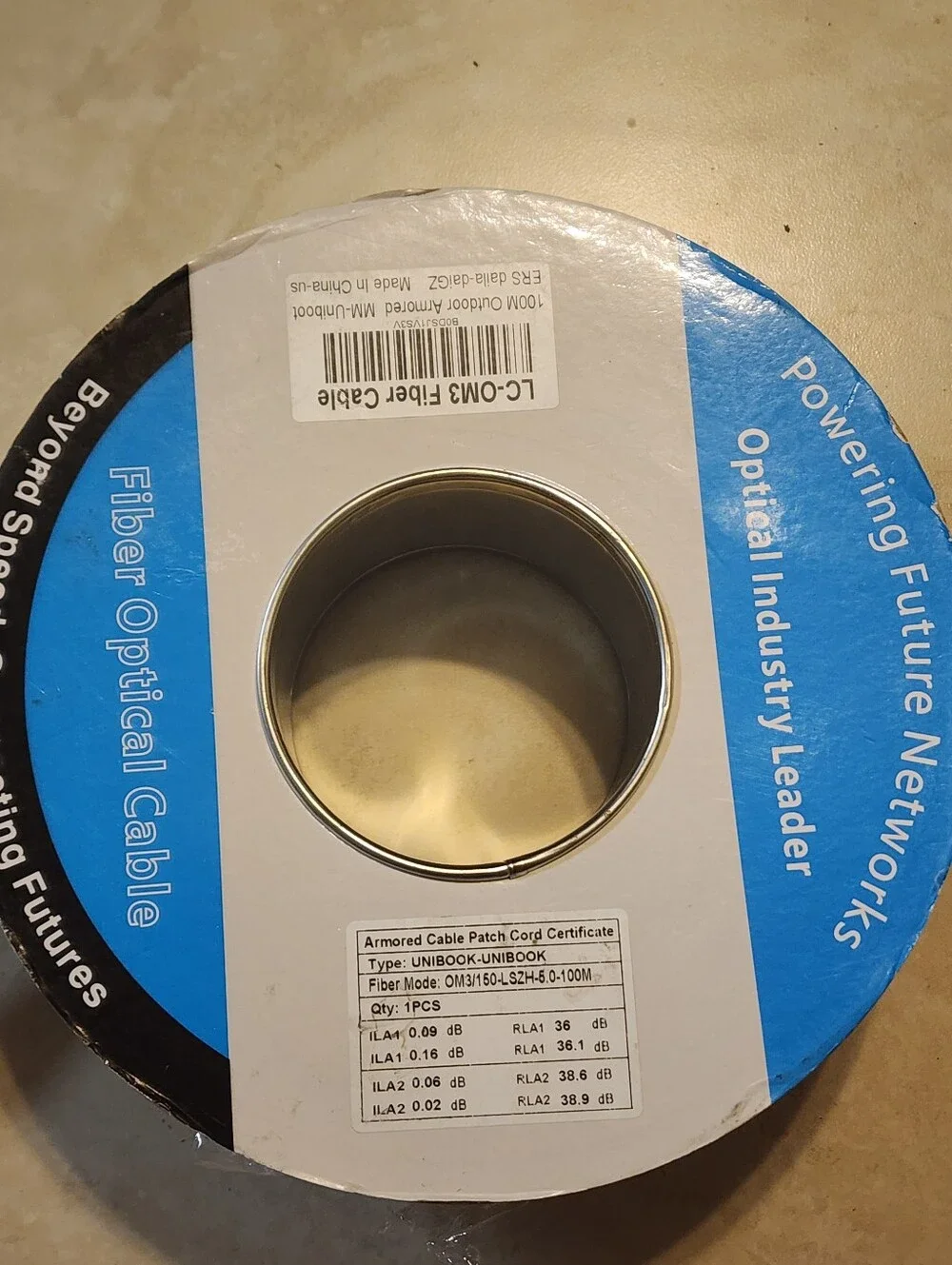 100M/328FT OM3/OM4 LC to LC Outdoor Armored Fiber Optic Patch Cable